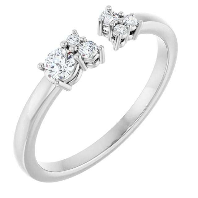 0.20ct Lab Grown Diamond Cluster Open Ring