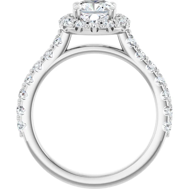 The Alexandra 1.80ctw Cushion cut Lab Grown Diamond Halo Engagement Ring