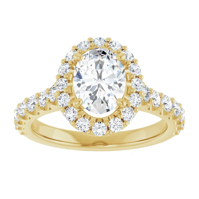 The Alexandra 1.80ctw Oval cut Lab Grown Diamond Halo Engagement Ring