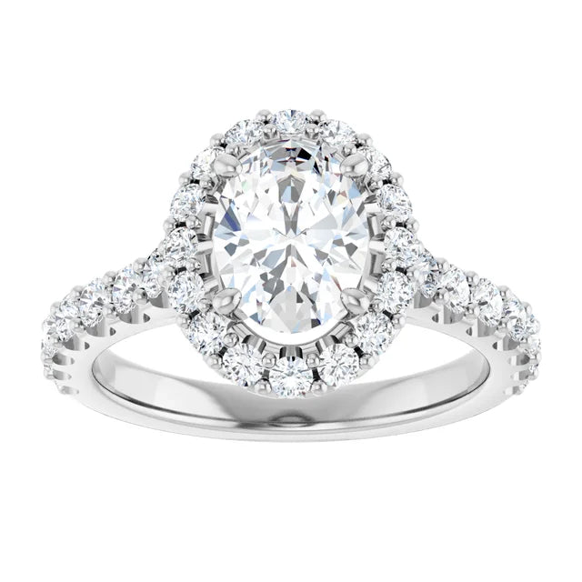 The Alexandra 1.80ctw Oval cut Lab Grown Diamond Halo Engagement Ring