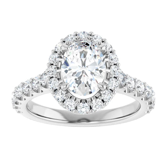 The Alexandra 1.80ctw Oval cut Lab Grown Diamond Halo Engagement Ring