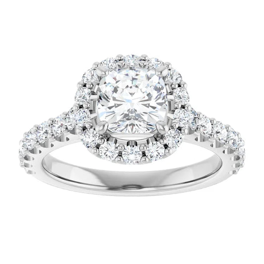 The Alexandra 1.80ctw Cushion cut Lab Grown Diamond Halo Engagement Ring