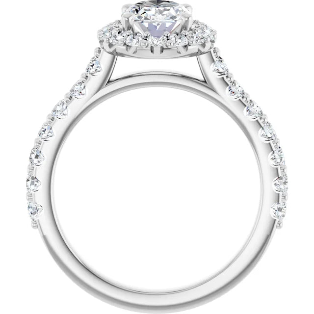 The Alexandra 1.80ctw Oval cut Lab Grown Diamond Halo Engagement Ring