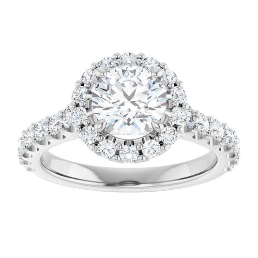The Alexandra 1.80ctw Round cut Lab Grown Diamond Halo Engagement Ring
