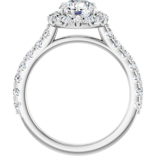 The Alexandra 1.80ctw Round cut Lab Grown Diamond Halo Engagement Ring