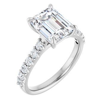 The Phoebe 2.36ctw Emerald cut Lab Grown Diamond Engagement Ring