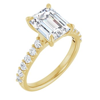 The Phoebe 2.36ctw Emerald cut Lab Grown Diamond Engagement Ring