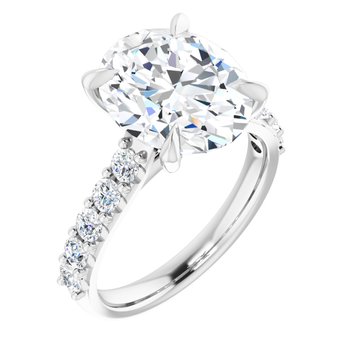 The Phoebe 3.36ctw Oval cut Lab Grown Diamond Engagement Ring