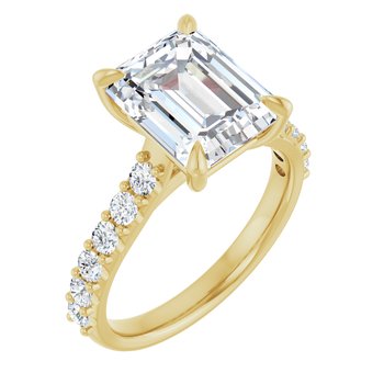 The Phoebe 3.36ctw Emerald cut Lab Grown Diamond Engagement Ring