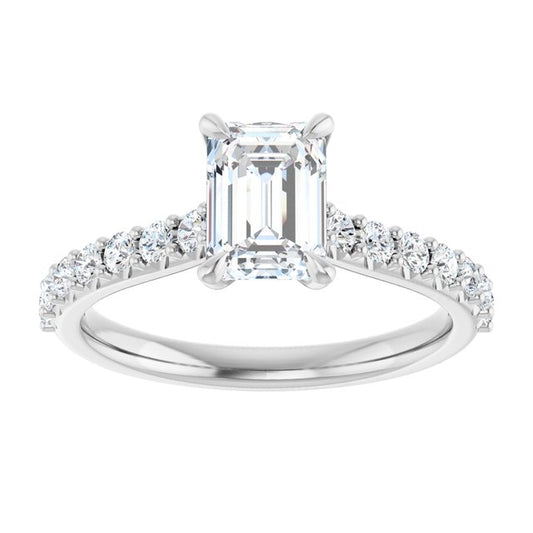 The Phoebe 1.36ctw Emerald cut Lab Grown Diamond Engagement Ring