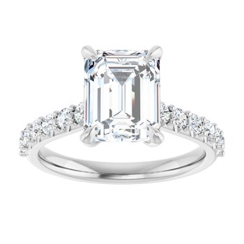 The Phoebe 2.86ctw Emerald cut Lab Grown Diamond Engagement Ring