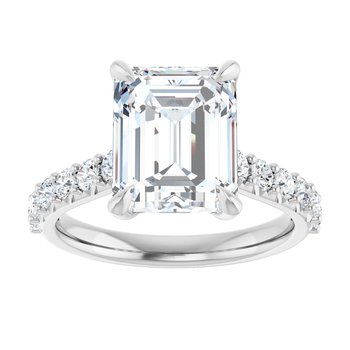 The Phoebe 3.36ctw Emerald cut Lab Grown Diamond Engagement Ring