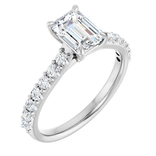 The Phoebe 1.86ctw Emerald cut Lab Grown Diamond Engagement Ring