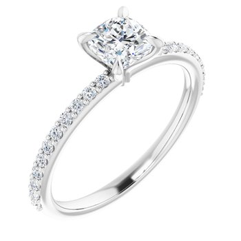 The Harriet 0.72ctw Cushion cut Lab Grown Diamond Engagement Ring