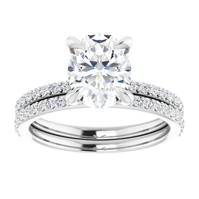 The Harriet 1.72ctw Oval cut Lab Grown Diamond Bridal Set