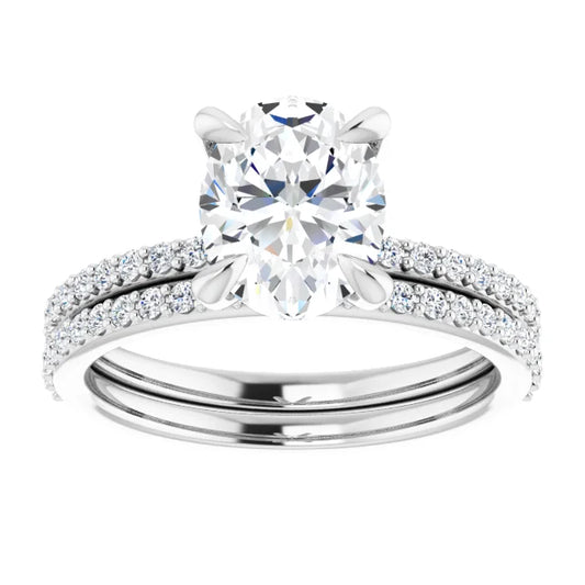 The Harriet 1.72ctw Oval cut Lab Grown Diamond Bridal Set