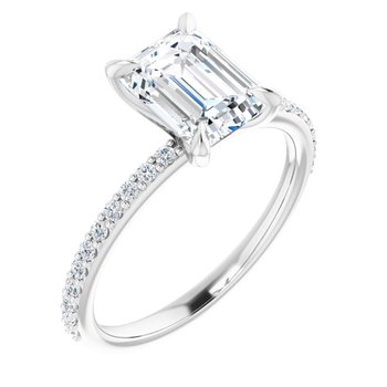 The Harriet 1.72ctw Emerald cut Lab Grown Diamond Engagement Ring