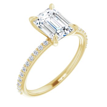 The Harriet 1.72ctw Emerald cut Lab Grown Diamond Engagement Ring