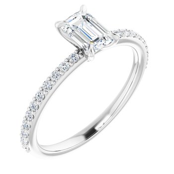 The Harriet 0.72ctw Emerald cut Lab Grown Diamond Engagement Ring