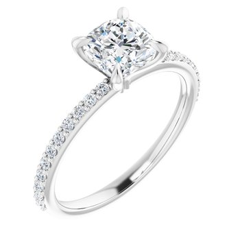 The Harriet 1.22ctw Cushion cut Lab Grown Diamond Engagement Ring