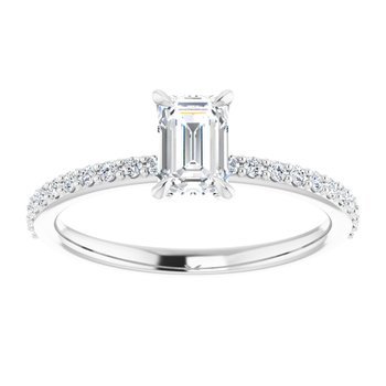 The Harriet 0.72ctw Emerald cut Lab Grown Diamond Engagement Ring