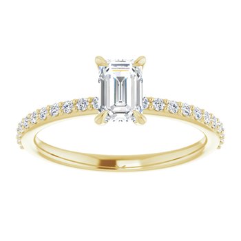 The Harriet 0.72ctw Emerald cut Lab Grown Diamond Engagement Ring