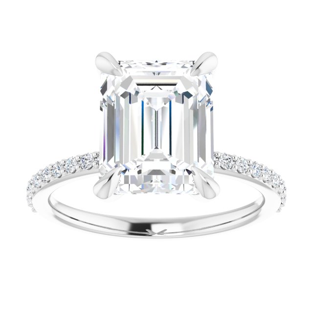 The Harriet 3.22ctw Emerald cut Lab Grown Diamond Engagement Ring