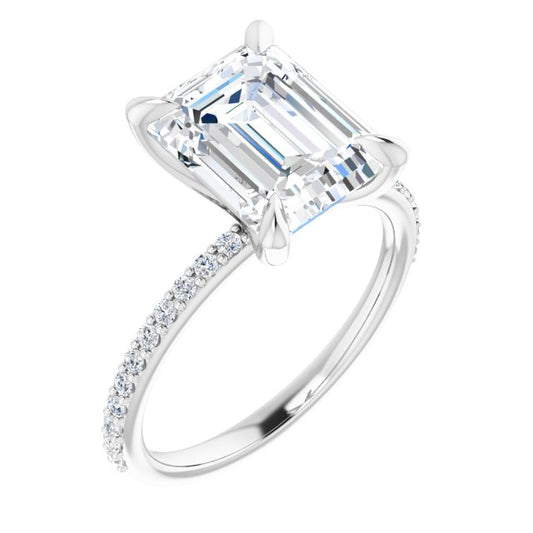 The Harriet 3.22ctw Emerald cut Lab Grown Diamond Engagement Ring