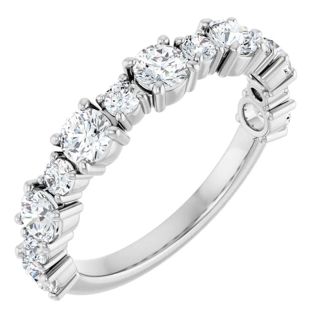 1.30ct Round Lab Grown Diamond Round Alternating Half Eternity