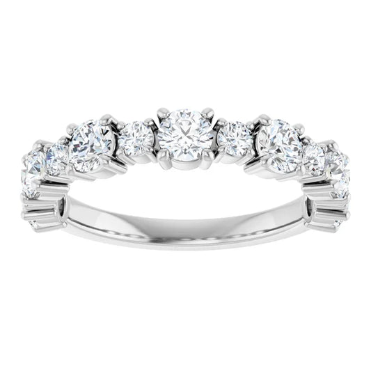 1.30ct Round Lab Grown Diamond Round Alternating Half Eternity