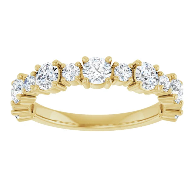 1.30ct Round Lab Grown Diamond Round Alternating Half Eternity