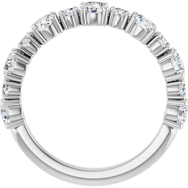 1.30ct Round Lab Grown Diamond Round Alternating Half Eternity