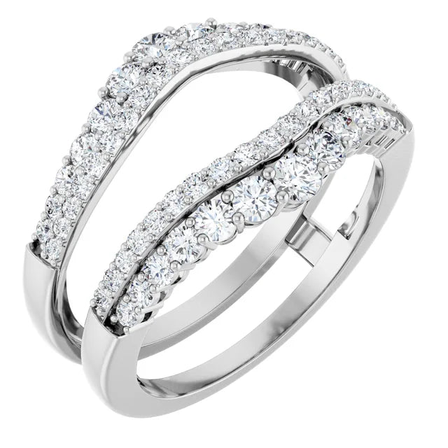 1.00ctw Round Lab Grown Diamond Double Band Ring Guard