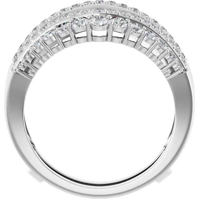 1.00ctw Round Lab Grown Diamond Double Band Ring Guard