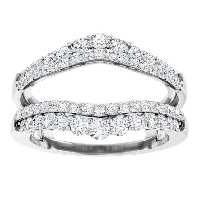 1.00ctw Round Lab Grown Diamond Double Band Ring Guard
