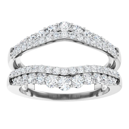 1.00ctw Round Lab Grown Diamond Double Band Ring Guard