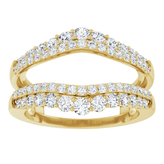 1.00ctw Round Lab Grown Diamond Double Band Ring Guard