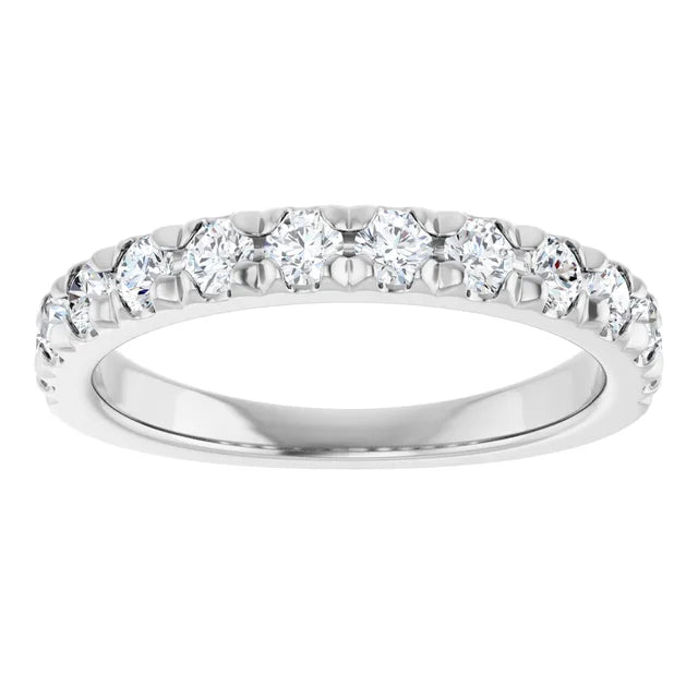 0.75ct Round Lab Grown Diamond French Set Half Eternity