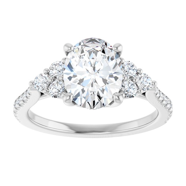 The Bella 2.00ctw Oval cut Lab Grown Diamond Accented Engagement Ring