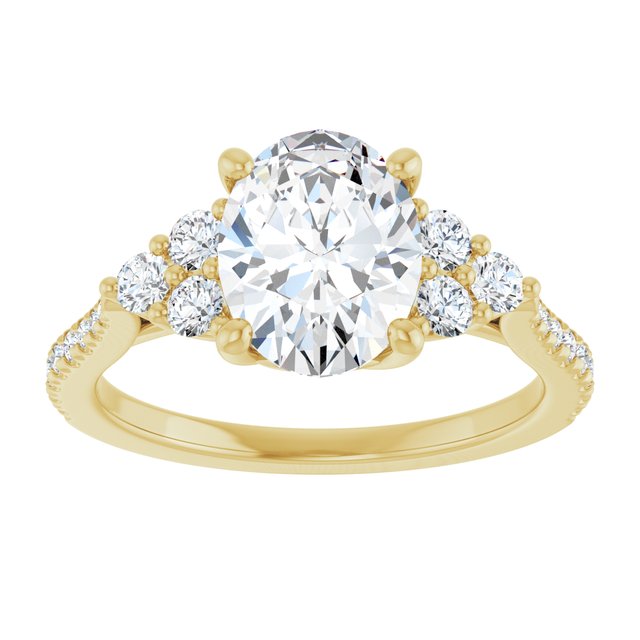 The Bella 2.00ctw Oval cut Lab Grown Diamond Accented Engagement Ring