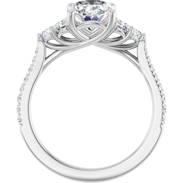 The Bella 2.00ctw Oval cut Lab Grown Diamond Accented Engagement Ring