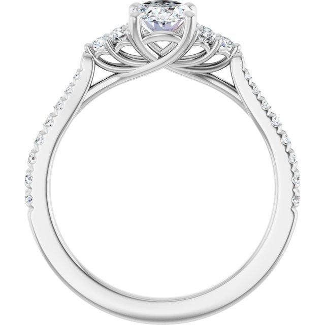 The Bella 1.00ctw Oval cut Lab Grown Diamond Accented Engagement Ring