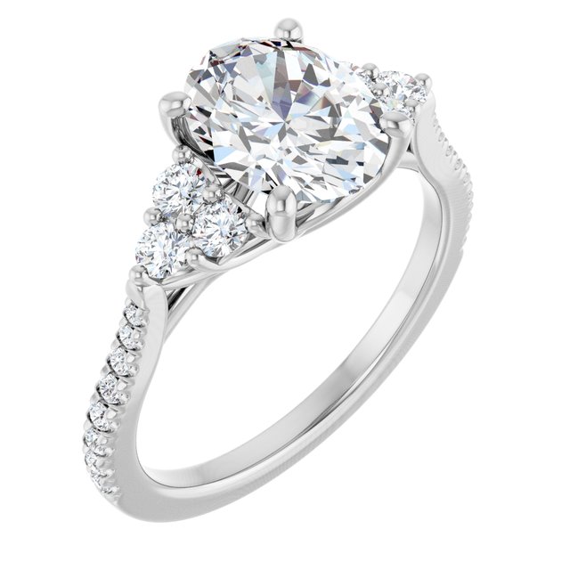 The Bella 2.00ctw Oval cut Lab Grown Diamond Accented Engagement Ring