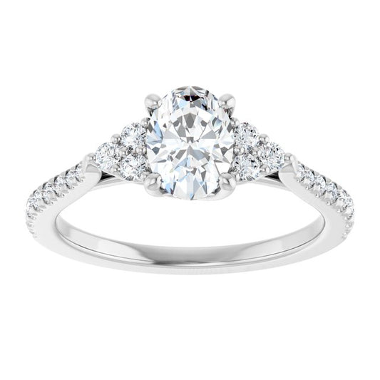 The Bella 1.00ctw Oval cut Lab Grown Diamond Accented Engagement Ring