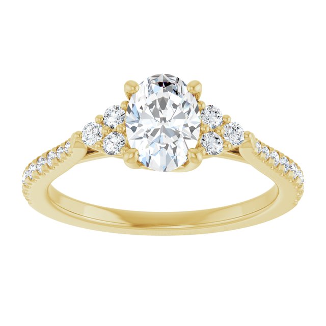 The Bella 1.00ctw Oval cut Lab Grown Diamond Accented Engagement Ring