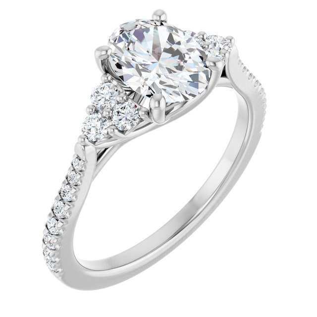 The Bella 1.40ctw Oval cut Lab Grown Diamond Accented Engagement Ring