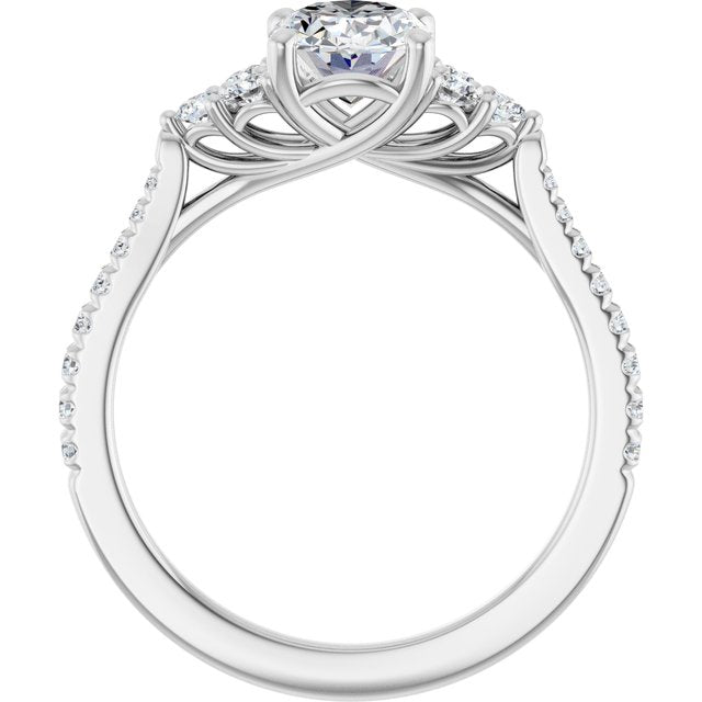 The Bella 1.40ctw Oval cut Lab Grown Diamond Accented Engagement Ring