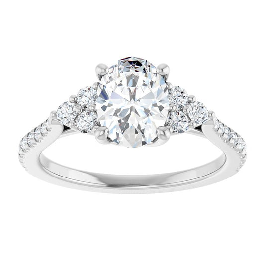 The Bella 1.40ctw Oval cut Lab Grown Diamond Accented Engagement Ring