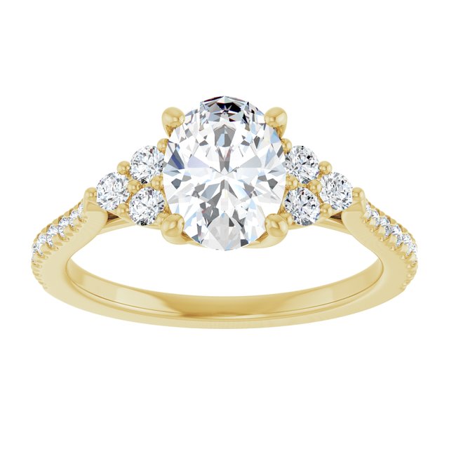 The Bella 1.40ctw Oval cut Lab Grown Diamond Accented Engagement Ring