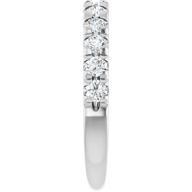 0.75ct Round Lab Grown Diamond French Set Half Eternity